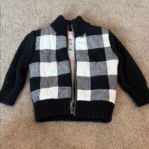 Cat & Jack Black and White Plaid Sweater